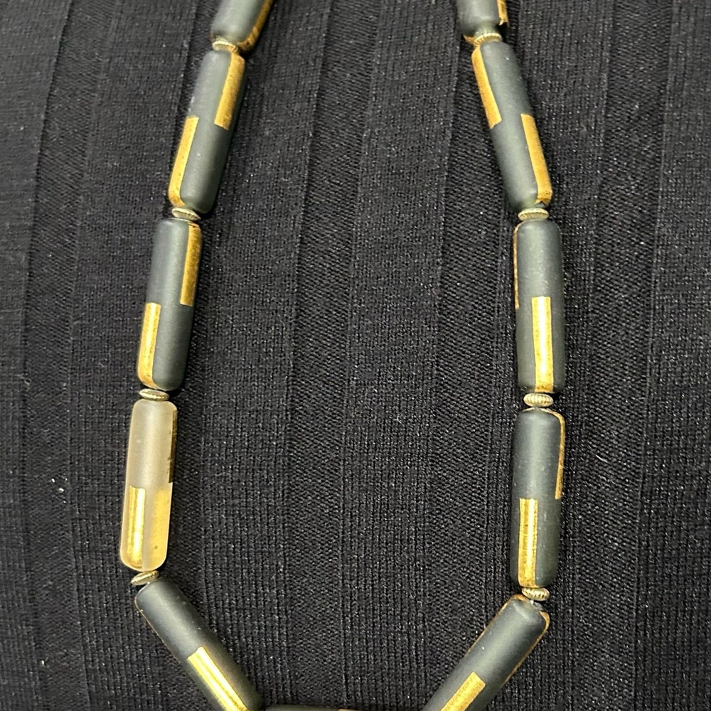 Hand crafted Black and Gold Necklace